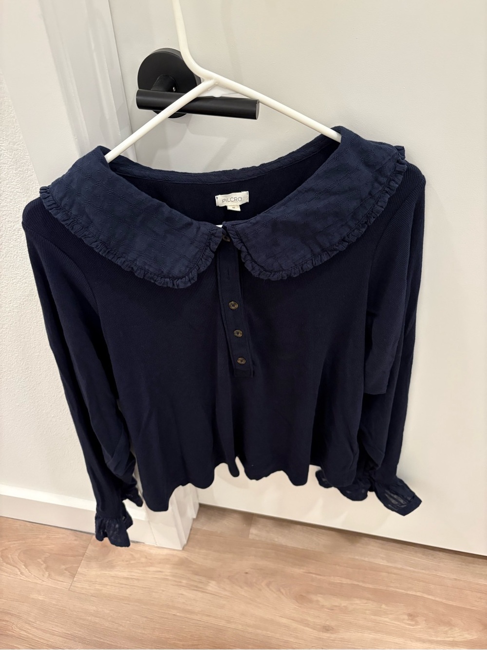 Pilcro The Keira Collared Button-Front Blouse Long sleeve